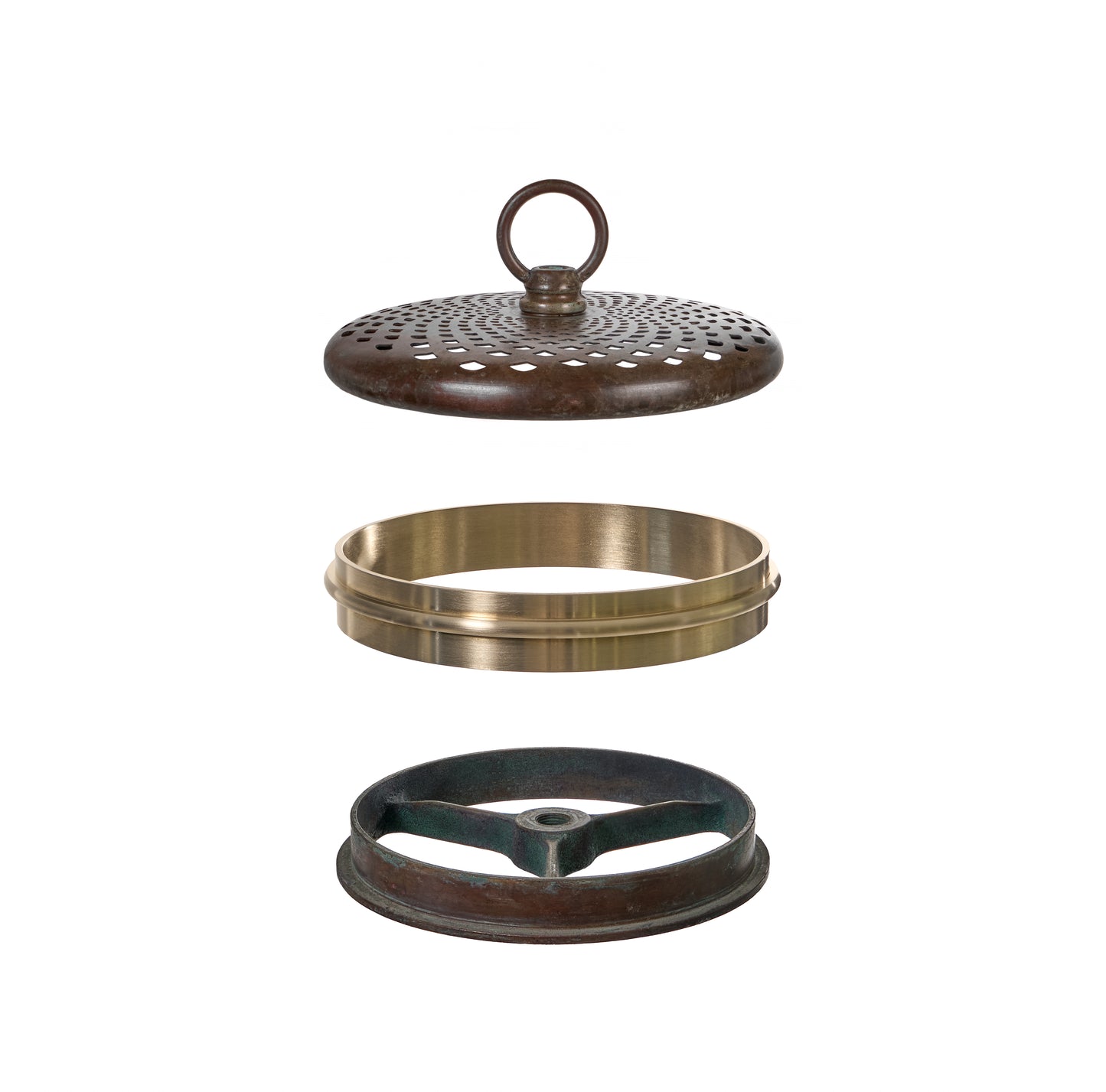 5 INCH FLAT HANGING CAP (PATINA) - Tiffany Reproduction Hardware