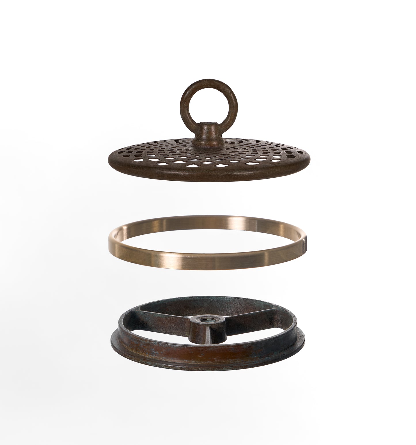 4 INCH FLAT HANGING CAP (PATINA) - Tiffany Reproduction Hardware