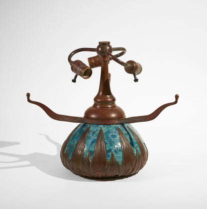 WB Arrowroot Urn Base ( Blue Glass Mosaic ) - Tiffany Reproduction Hardware