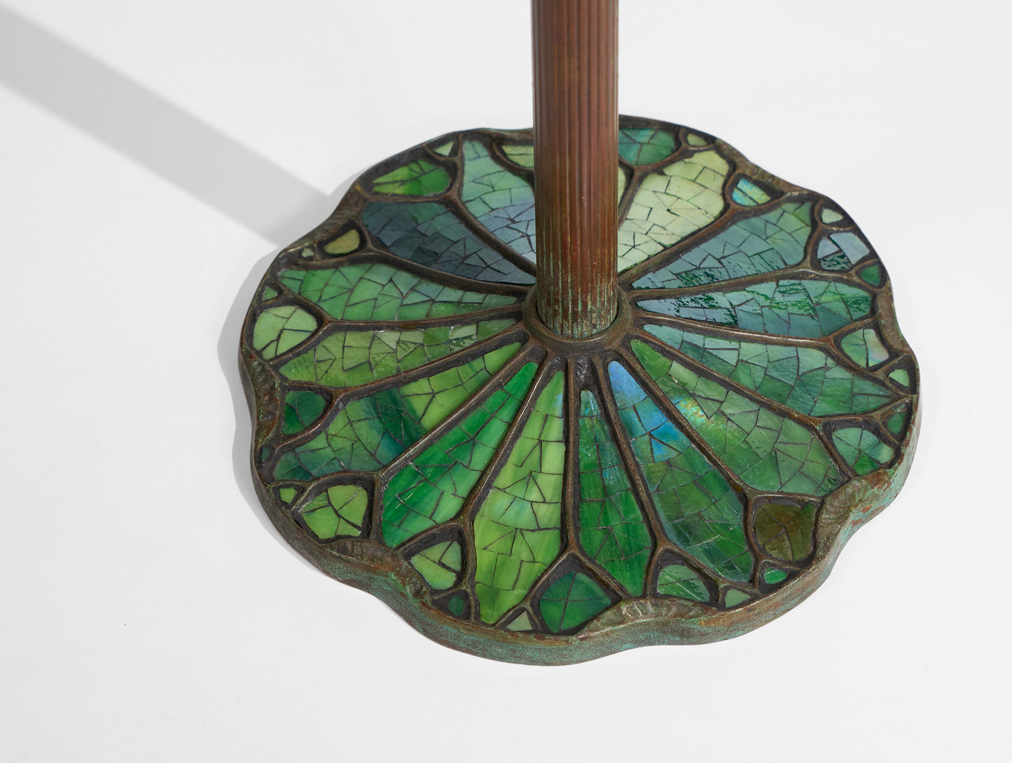 WB Lotus Leaf Base ( Green Glass Mosaic ) - Tiffany Reproduction Hardware